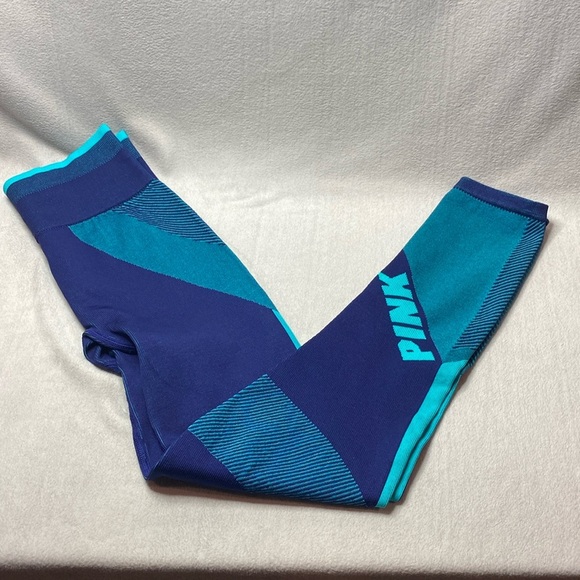 VS Pink High waist tight cool and comfy leggings navy blue and teal size small - Picture 1 of 4
